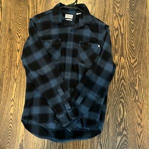Blue Timberland flannel.